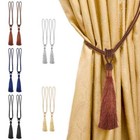 2pcs Curtain Tiebacks Tassel Drapery Tie-backs Rope Handmade Holdbacks For Decor