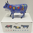 Cow Parade Celebration Figurine Party Cow  9178 Blue Balloons Ceramic 2000-nib