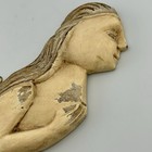 Philippines Hand Carved Wood Mermaid Plaque Distressed Finish 9    Folk Art