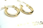 10kt Yellow Gold Small 2 X 12mm Hoop Earrings     gift Box - Free Shipping 