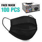 100pcs 4-layers Black Face Masks Protective Disposable Respirator Mouth Cover