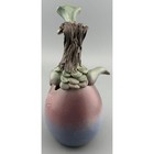 Studio Pottery Ceramic Dinosaur Hatching Egg Fantasy Creature Figurine 6 5 