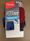 Hanes Total Support Pouch Men s Boxer Briefs Anti-chafing 3 Pack M Blk Blue Red