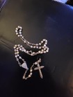 Vintage Rosary Glass Beads Stamped Italy Dainty 16 5 