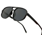 Retro 80s Fashion Vintage Black demi Pilot Men Women Sunglasses Driving Classy