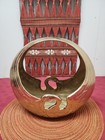 Mcm Solid Brass Swan Planter basket With Handle Art Deco Rosenthal Taiwan 