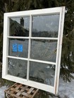27 X 23 Vintage Window Sash  Old 6 Pane  Frame 1970s Arts   Crafts