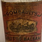 Antique Gombault   s Caustic Balsam Bottle Quack Veterinary Medicine Paper Label
