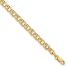 14k Solid Yellow Gold 4 5mm Double Link Charm Bracelet