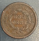 1852 1c Braided Hair Large Cent In Choice Vf 