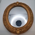 Vtg Gold Gilt Shell Vine Hollywood Regency Oval Mirror Vanity Resin Tray