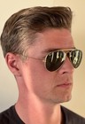 Vintage Ray-ban B l Shooters 58mm Gold   Green Lens Aviator Sunglasses Usa