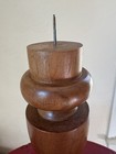 Handmade Primitive Wood Candlestick Holder Rustic Farmhouse Decor Vintage Style