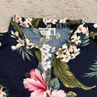 Vtg Iolani Mens L Lush Hibiscus   Plumeria Bouquets On Black Hawaii Floral