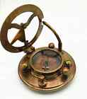 Antique Brass copper Sundial Boussole Handmade Compass Unique Gift Of Elegance