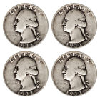  1 Face - 90  Silver Washington Quarters Circulated