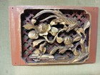 Antique Chinese Asian Carved Wood Gilt Wall Panel Ornate Figures Relief Plaque 7