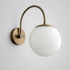 Brass Wall Sconce     Opal Glass Globe Light     Solid Brass Bedside Lamp     Bathroom