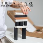 Wooden Educational Stacking Blocks  46 Pcs  Montessori Toy  Earth-tone Colors