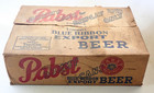 Rare Vintage Pabst Blue Ribbon Keglined Display Empty Beer Flat Top Can Orig Box