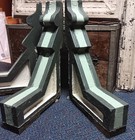 Large 1870 Antique Victorian Wooden Corbels 20 5  X 18 5  X 4  Mint Green drk Gr