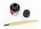Wooden Manga Dip Pen Holder Set With Black Calligraphy Ink - 35 Ml