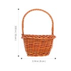  Mini Rattan Woven Basket Natural Round Picnic Basket With Handle Woven Wicker 