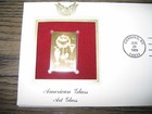 1999 American Art Glass 22kt Gold Golden Cover Replica Stamp Fdc
