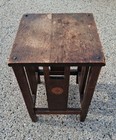 Antique Mission Oak Arts   Crafts End Table Plant Stand-stickley Roycroft Era