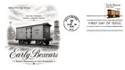 Wooden Boxcar - Faux-fdc Artistamp cinderella artcraft - W extra Stamp Coil Pair