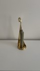 Vintage Mid Century Modern Brass Taper Candle Holder Sculptural Swirl Design Mcm