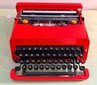 Olivetti Valentine Typewriter     Red Portable W original Case  Manuals     Pica