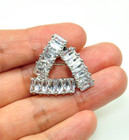 Small Cubic Zirconia Brooch Silver Tone Fashion Jewelry Pin Wedding Gifts