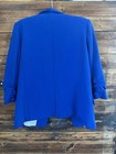 Rachel Zoe Blue Open-front Blazer Jacket Ruched 3 4 Sleeve Women s Small