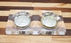 Mcm Vintage Rosstex Lucite Thermometer Hygrometer  Acrylic Block  Made In Japan