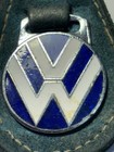 Rare 1970s Vintage   vw   cloisonn   Leather Keychain keyring keyfob made In England