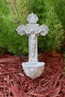 Stone Finish Saint Benedict Crucifix Holy Water Font