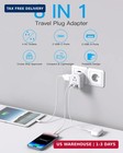 2 Pack European Travel Plug Adapter  Hanycony International Power Adapter 4 Outl