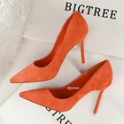 Office Faux Suede Pointed Toe Stiletto High Heel Court Shoes Party Pumps Ladies