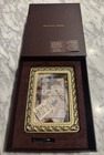 Michael Hero Swarovski Crystal Ornate Handmade Blue Gold Photo Picture Frame