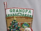Bucilla Christmas Finished  santa s Lodge  Fish Boat Felt Sequin Stocking  84261