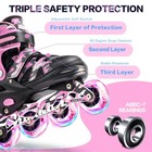 Kuxuan Boys Adjustable Inline Skates With Light Up Wheels  Fun Illuminating S   