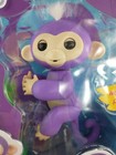 Authentic Wowwee Mia Purple Baby Monkey Fingerlings With Stand Pet White Hair