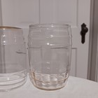 Vintage Lot Of 4 Barrel Shape Half Pint Beer Glass