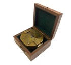 Nautical Royal Navy Solid Brass Brunton Compass With Wooden Box Maritime Gift