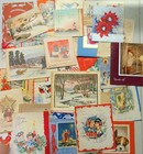 Vintage Lot 45 Christmas   new Years Greeting Cards 1940s - 1960s Scrapbooking 