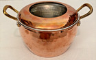 Vintage Ruffoni Hammered Copper Fondue Pot   Ring Lid Only Italy Unused