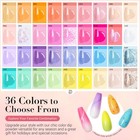 Azurebeauty 170pcs Dip Powder Nail Kit Starter 36 Colors Pastel Pink Purple