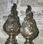 Antique Silver Plate Candelabra Flame Finials Good Condition Beautiful