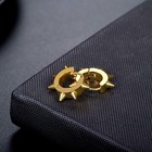 2pcs Spike Rivet Huggie Hoop Stainless Steel Ear Stud Earrings For Men Women